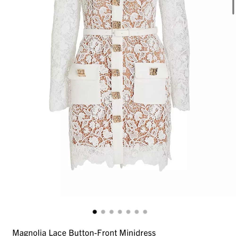 White Magnolia Lace Button-Front Minidress